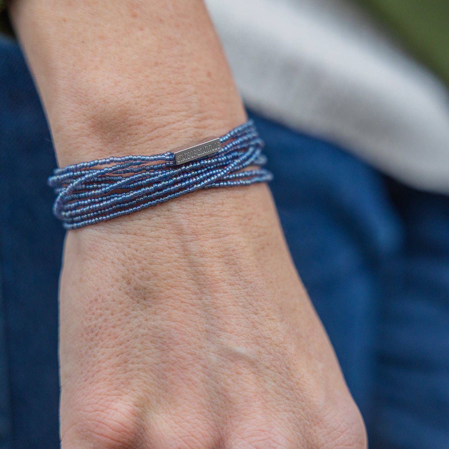 Icey Blue Intention Wrap Bracelet