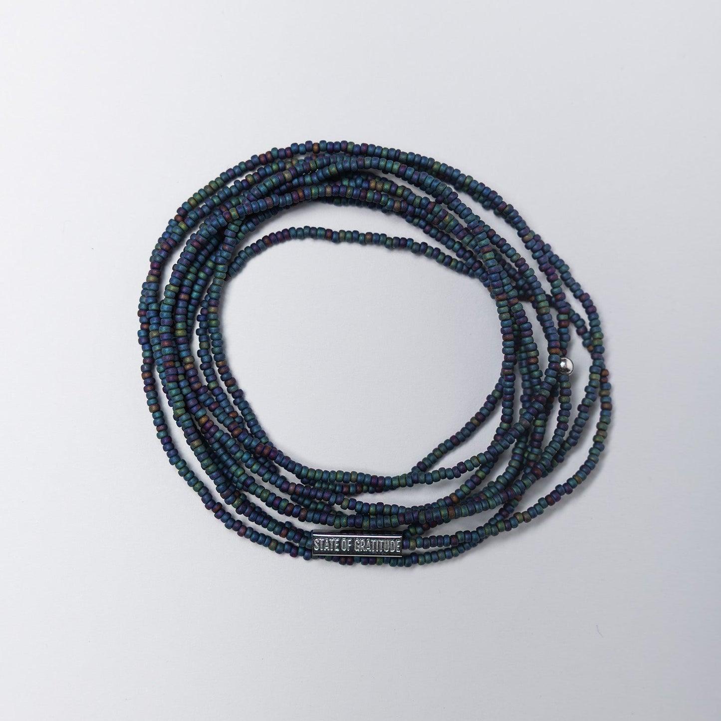 Matte Black Rainbow Intention Wrap Bracelet