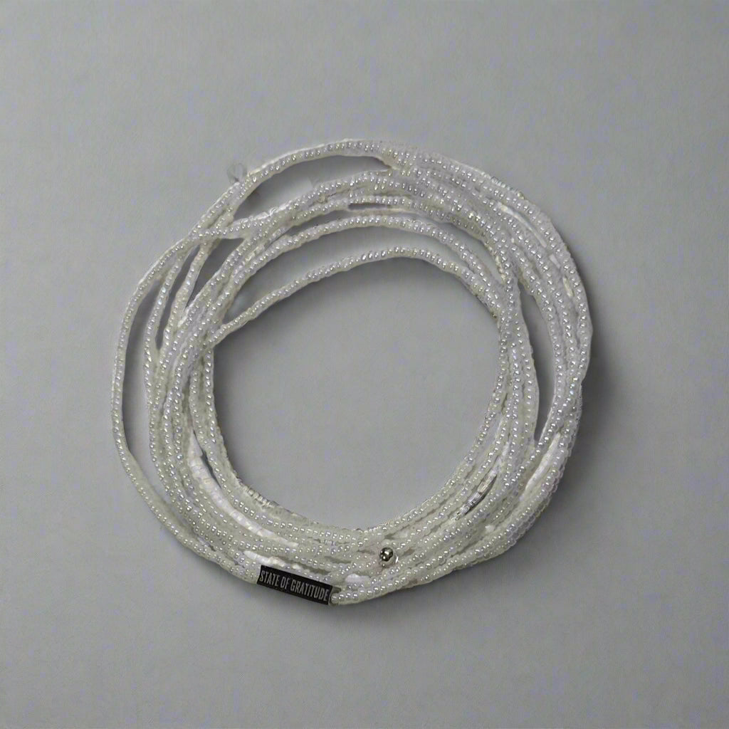 White Gratitude Bracelet Wrap