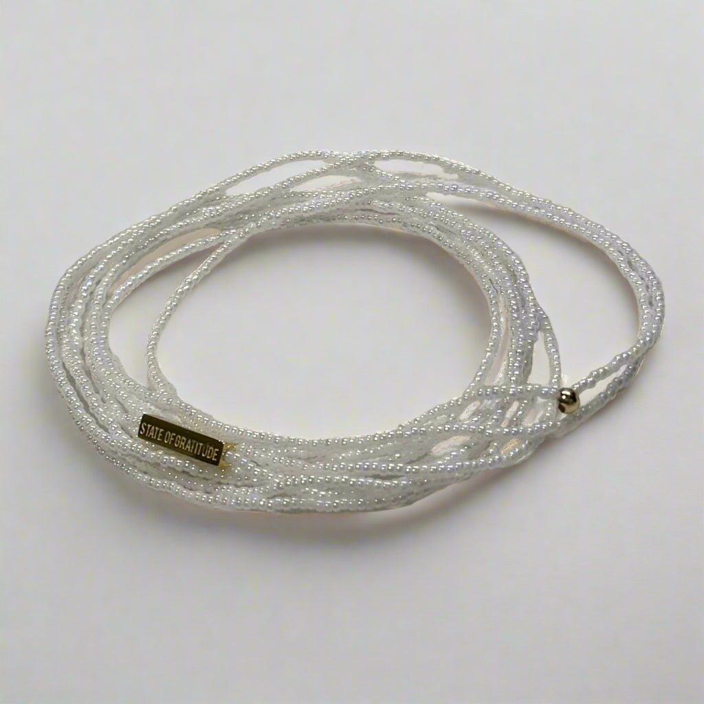 White Gratitude Bracelet Wrap