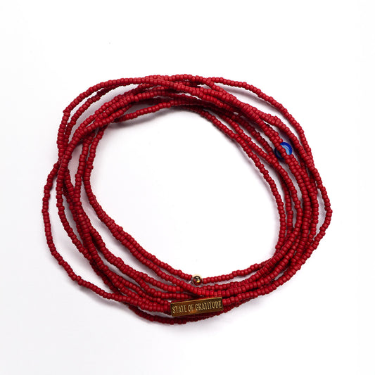 Brick Red Intention Wrap Bracelet