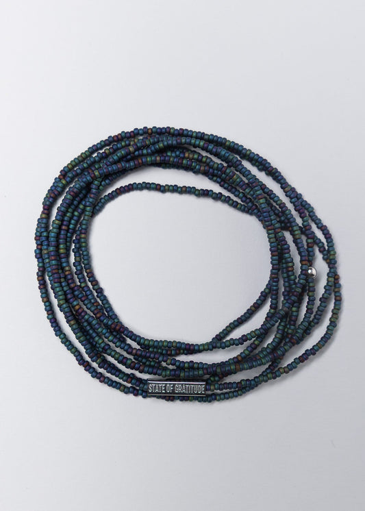 Black Rainbow Intention Wrap Bracelet