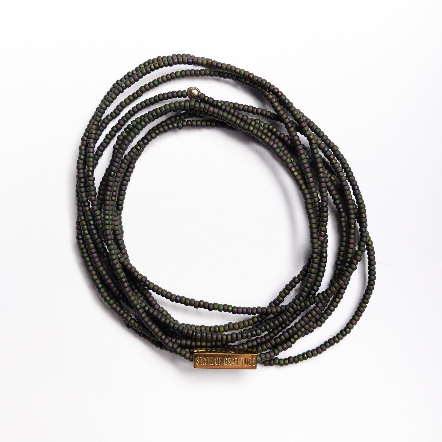 Deep Green Intention Wrap Bracelet