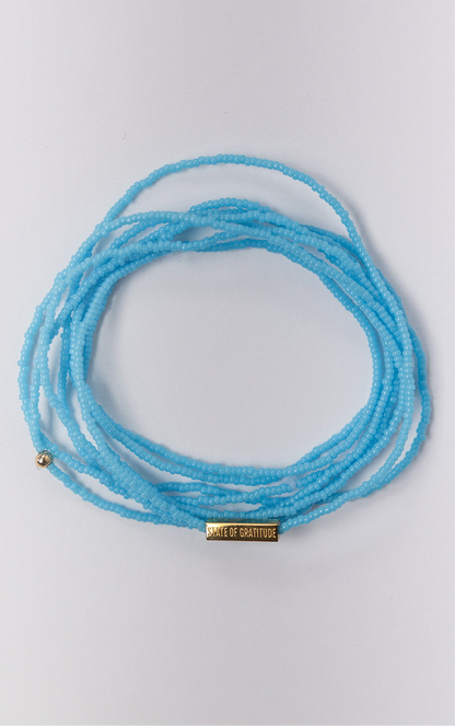 Aqua Gratitude Bracelet Wrap