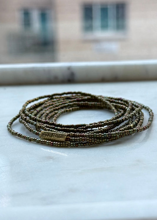 Khaki Gratitude Bracelet Wrap