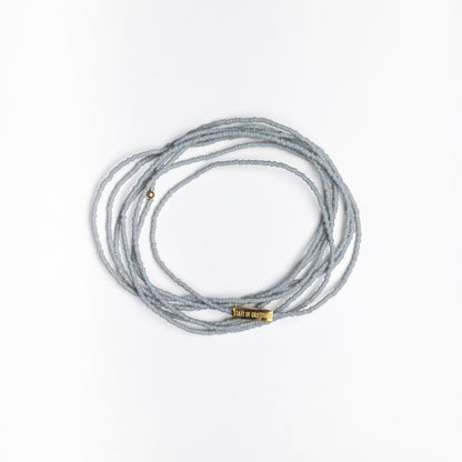 Ghost Grey Intention Wrap Bracelet