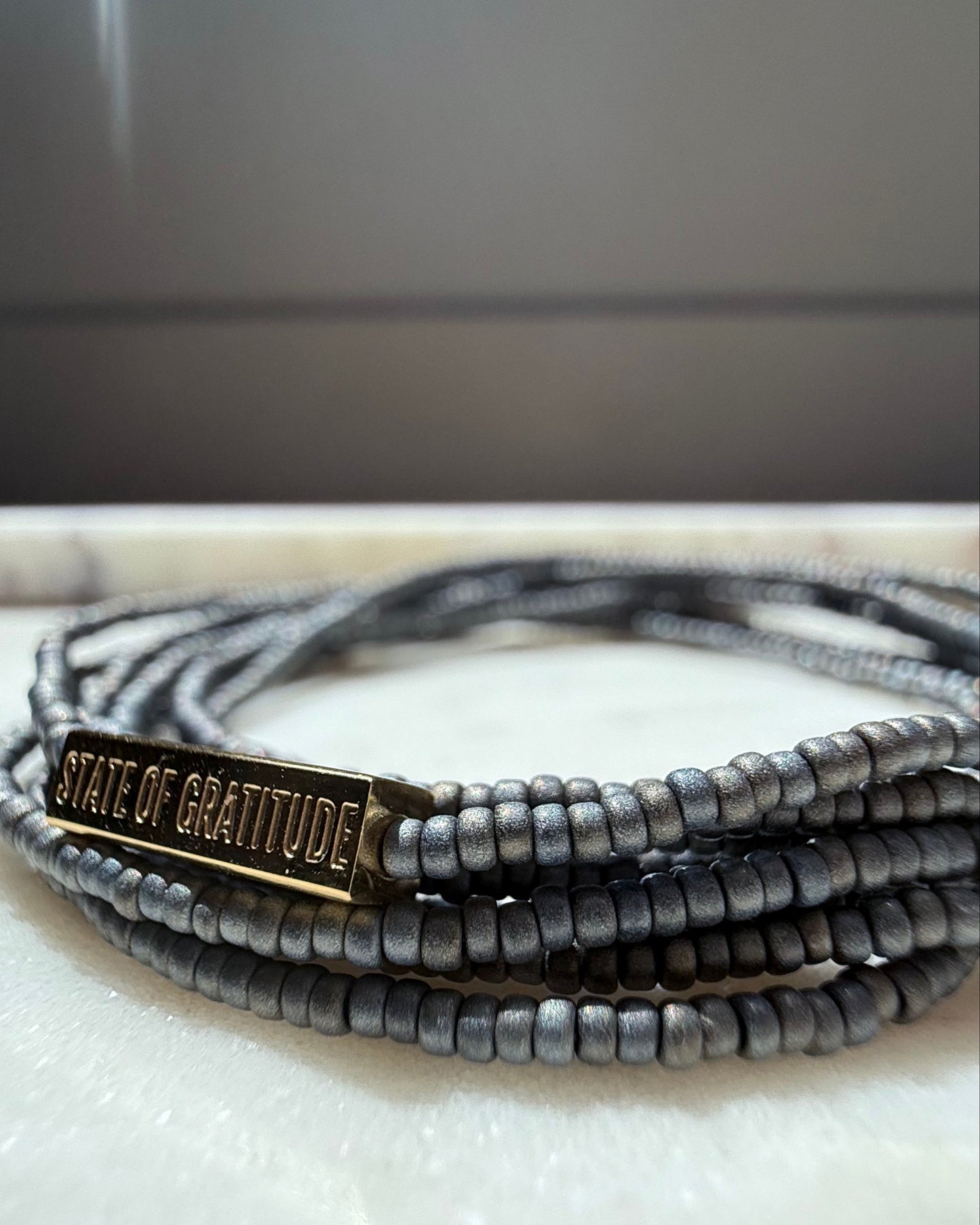 Ash Grey Gratitude Bracelet Wrap