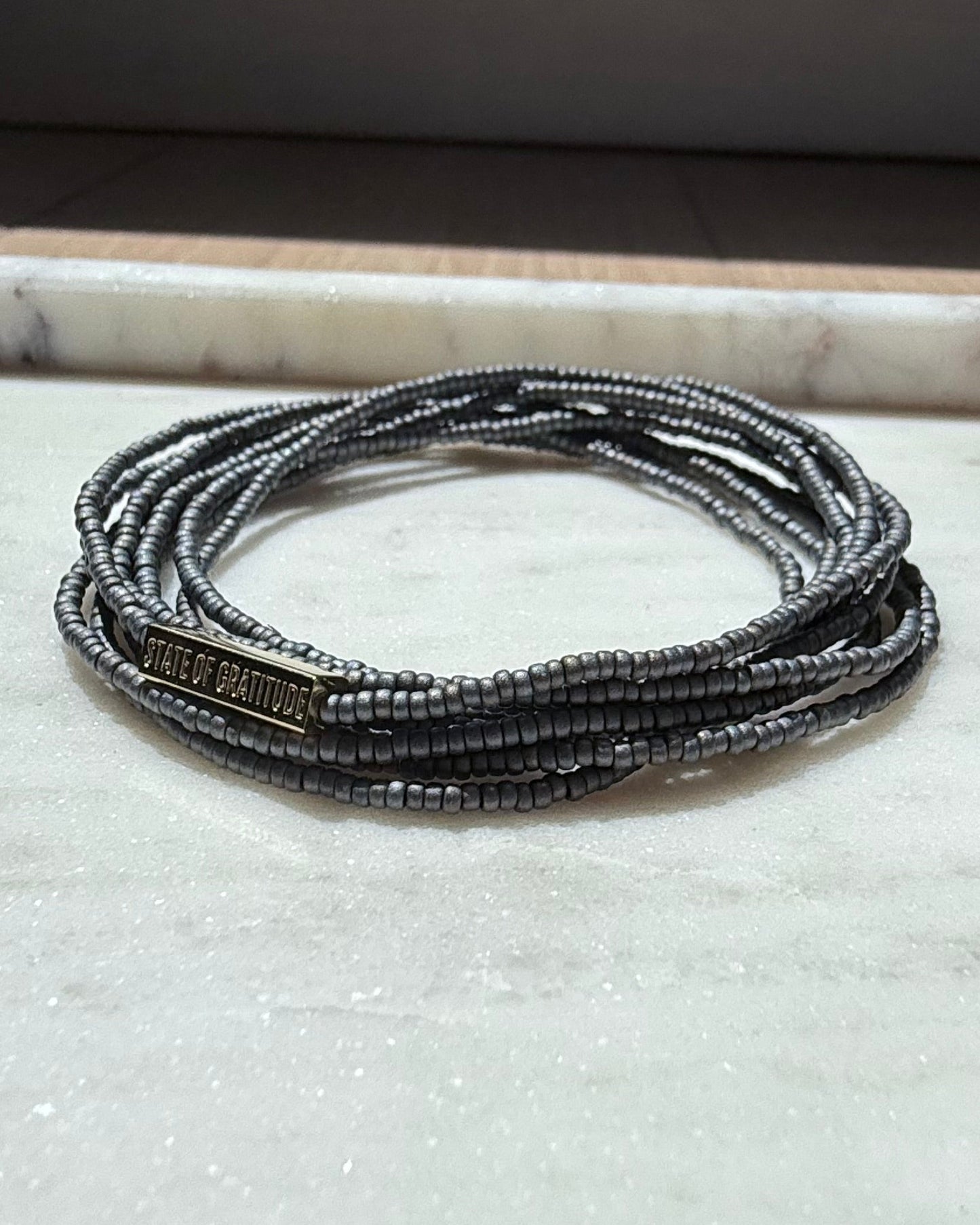 Ash Grey Gratitude Bracelet Wrap