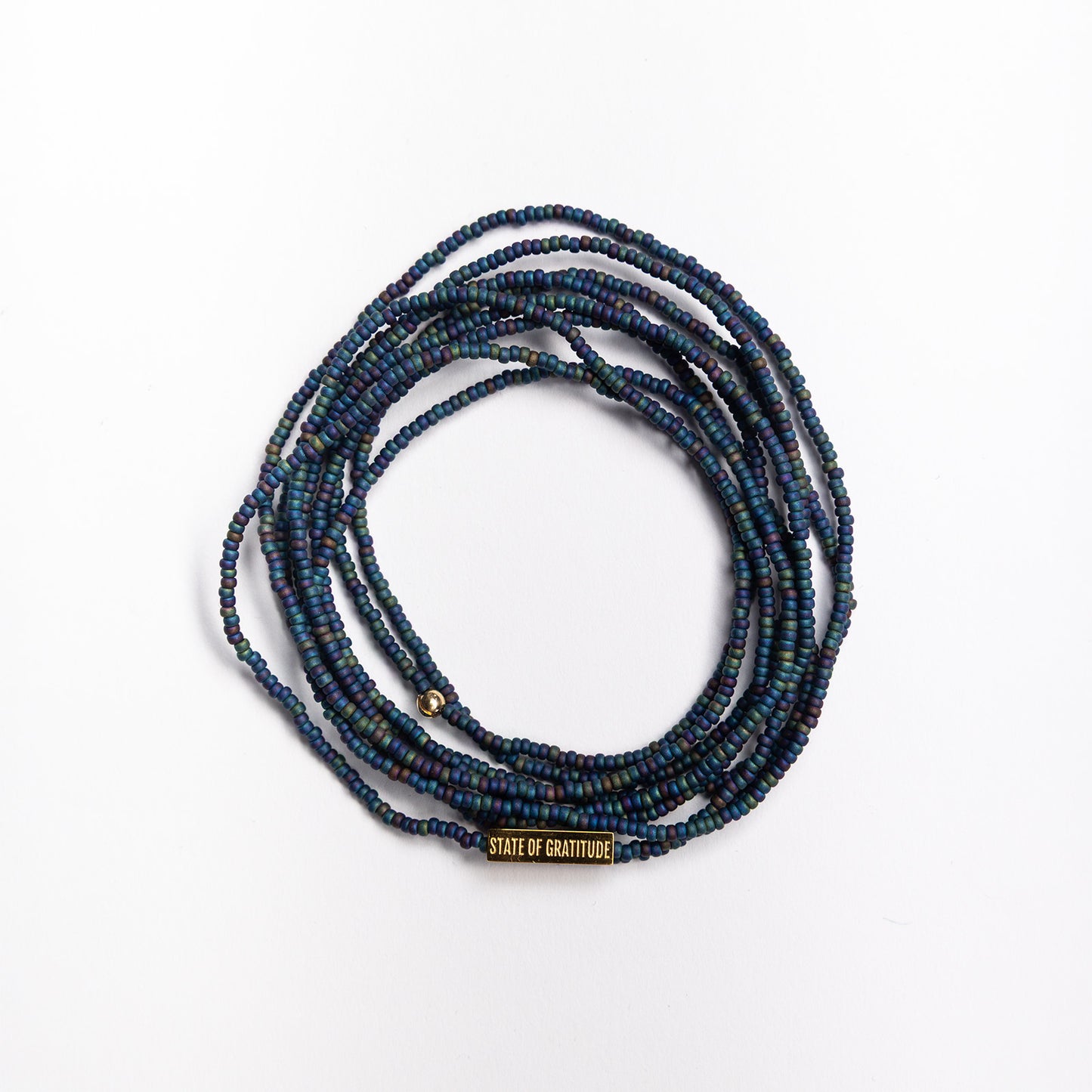 Matte Black Rainbow Intention Wrap Bracelet