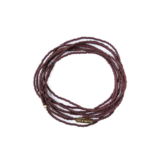 Matte Espresso Intention Wrap Bracelet