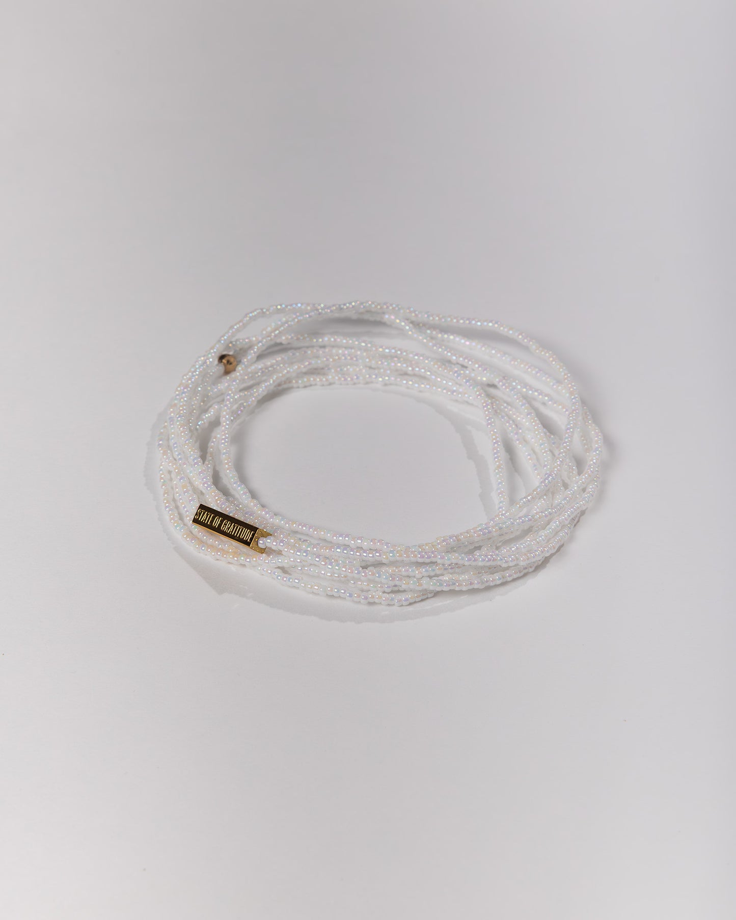 White Gratitude Bracelet Wrap