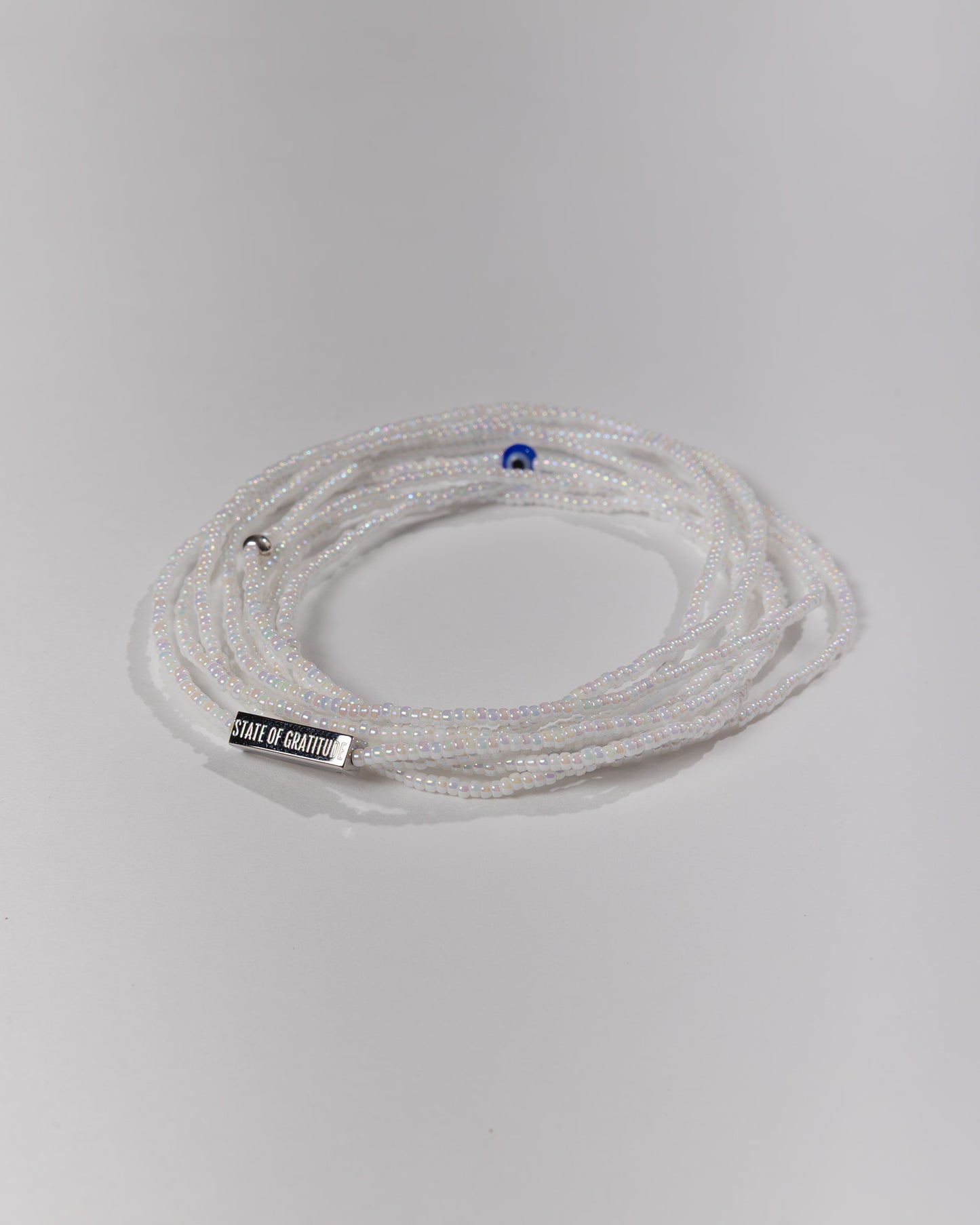 White Gratitude Bracelet Wrap