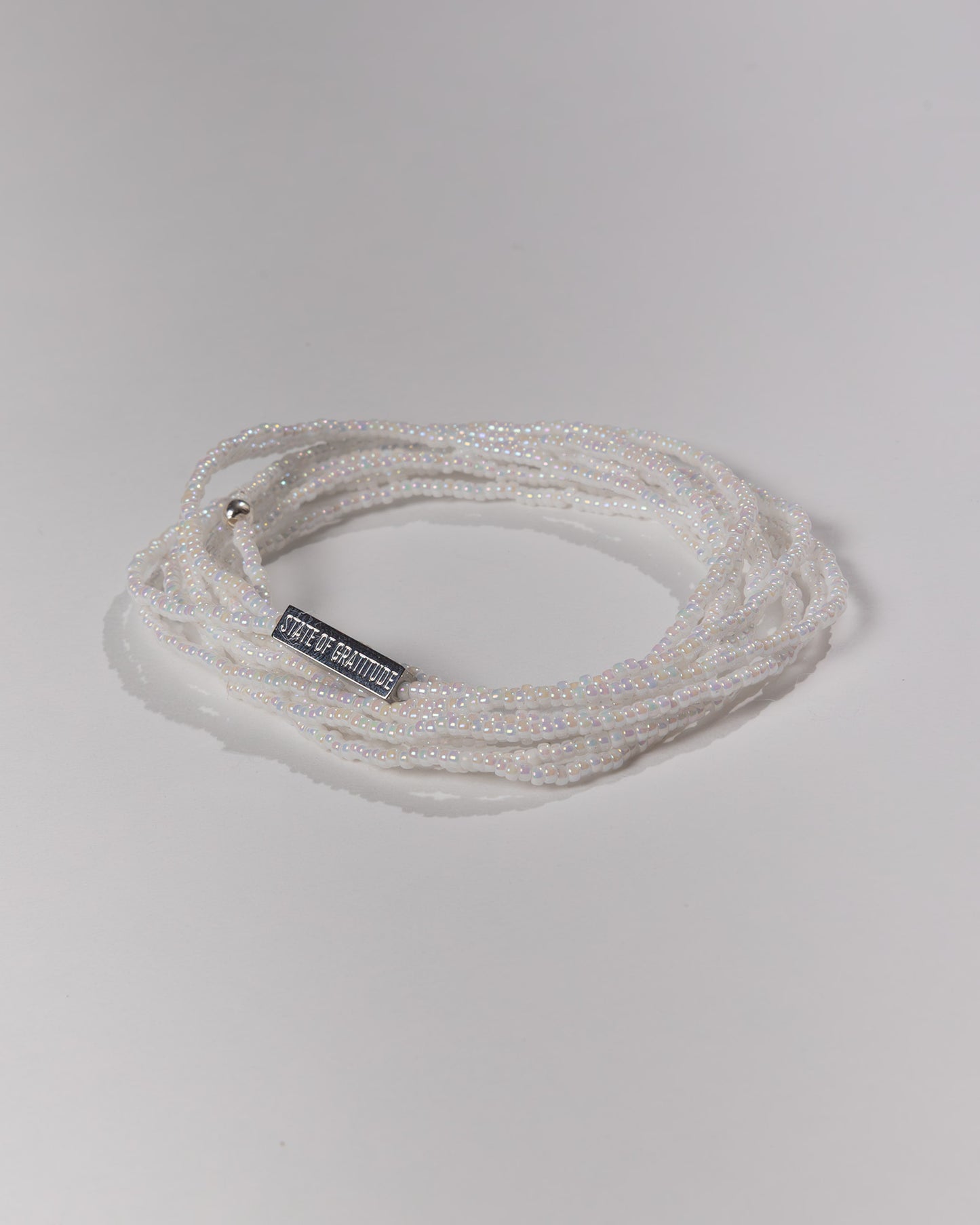 White Gratitude Bracelet Wrap