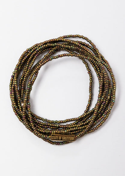 Khaki Intention Wrap Bracelet