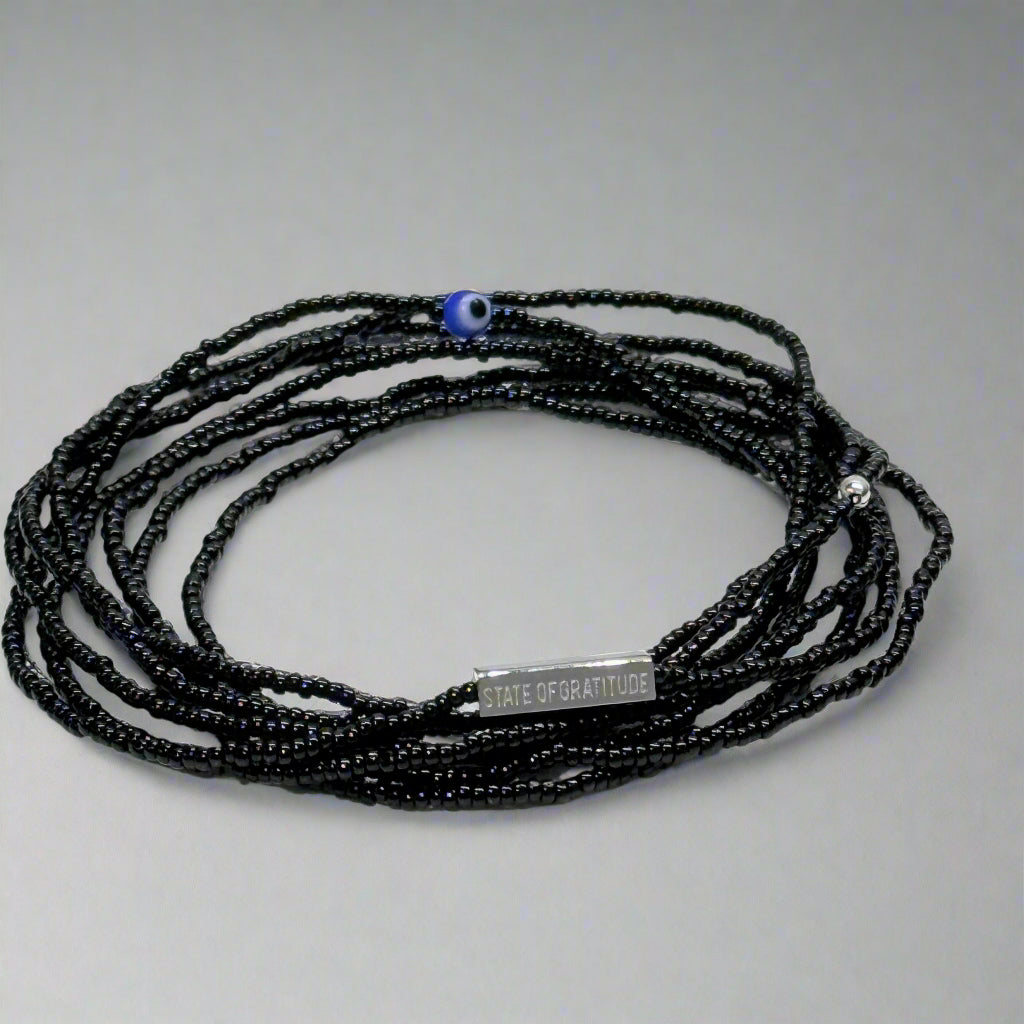 Black Gratitude Bracelet Wrap