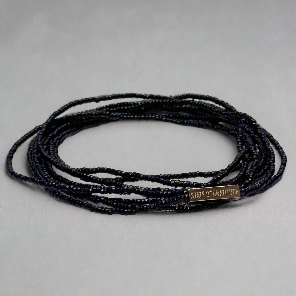 Black Gratitude Bracelet Wrap