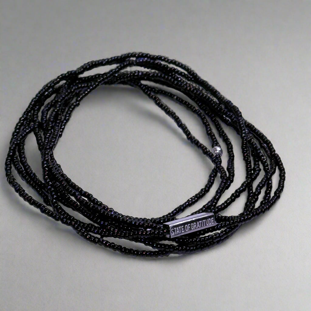 Black Gratitude Bracelet Wrap