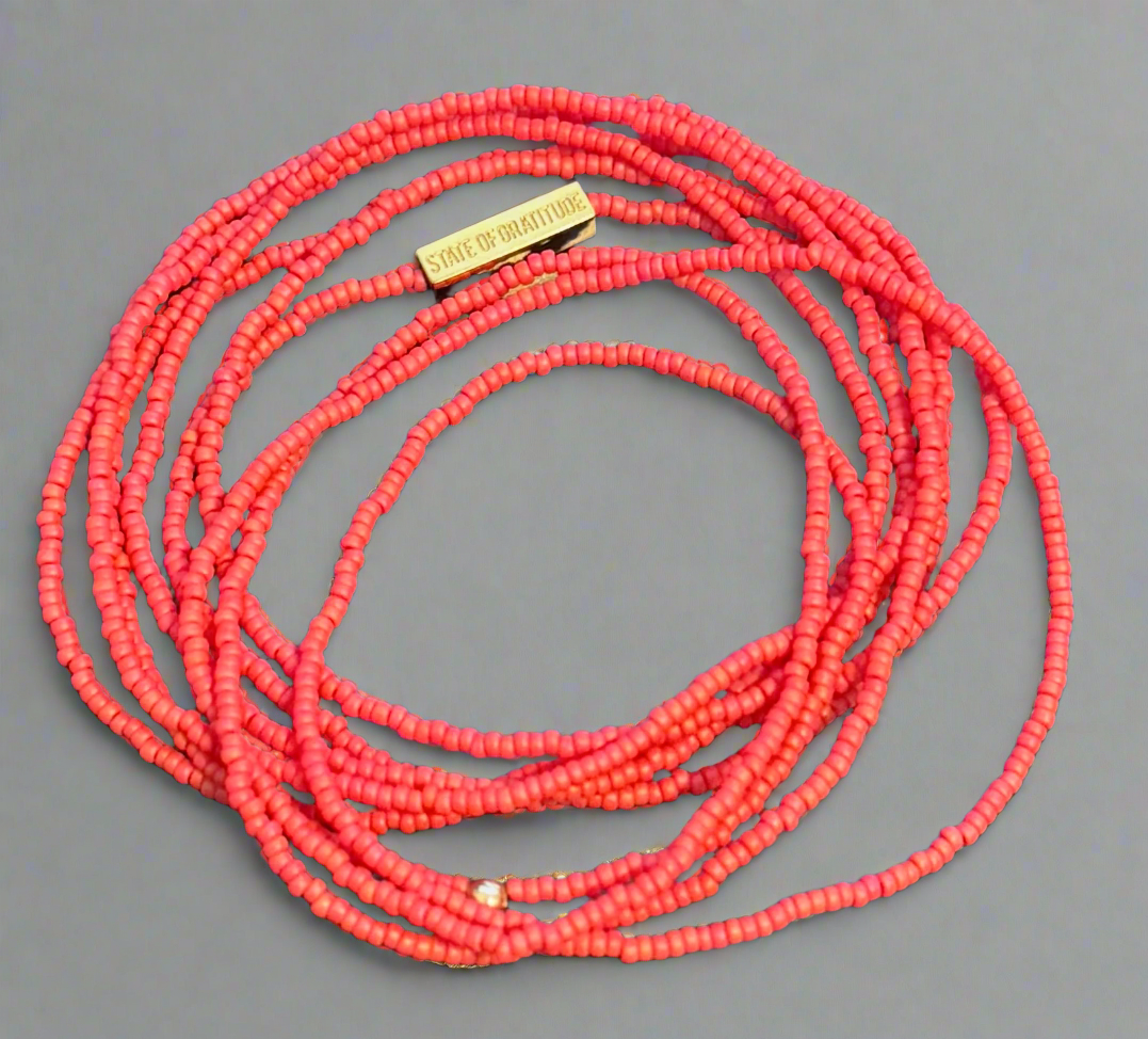 Coral Gratitude Bracelet Wrap