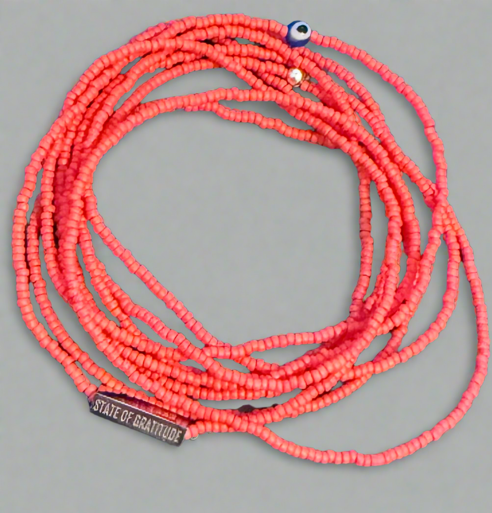Coral Gratitude Bracelet Wrap