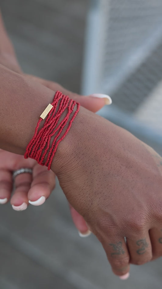 Brick Red Intention Wrap Bracelet