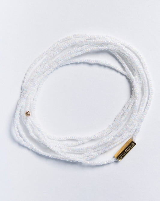 White Gratitude Bracelet Wrap